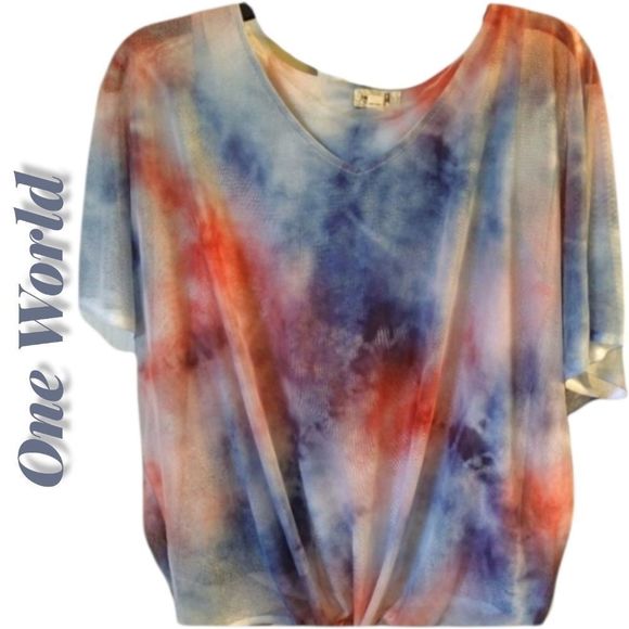 live and let live Tops - one world live and let live Red White Blue Tie Dye Shirt Top